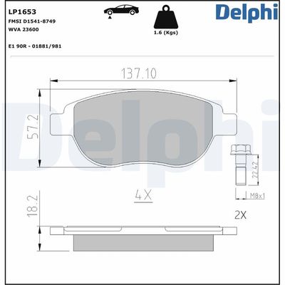 Brake Pad Set, disc brake LP1653