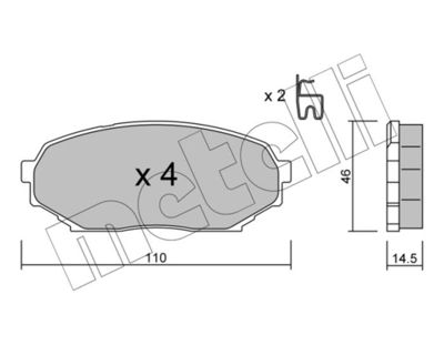 Комплект тормозных колодок, дисковый тормоз METELLI 22-0388-0 для MAZDA MX-5