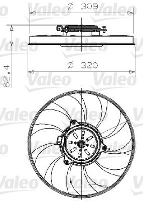 Вентилятор, охлаждение двигателя VALEO 696001 для OPEL VECTRA
