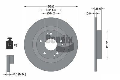 BENDIX Braking BDS2135 Тормозные диски  для HONDA CIVIC (Хонда Цивик)