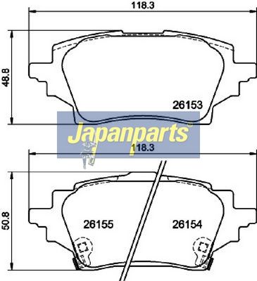 JAPANPARTS - Sada brzdových platničiek kotúčovej brzdy (brzdové platničky) TOYOTA, SUZUKI, MAZDA , PP-263AF