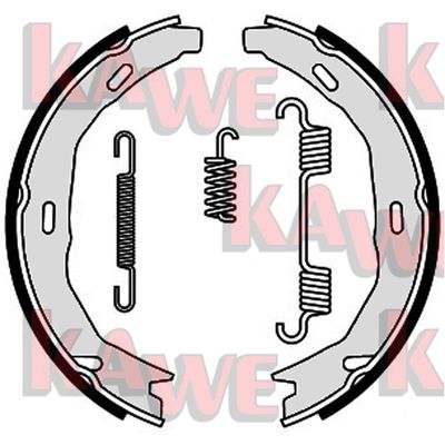 Zestaw szczęk hamulcowych, hamulec postojowy KAWE 09660