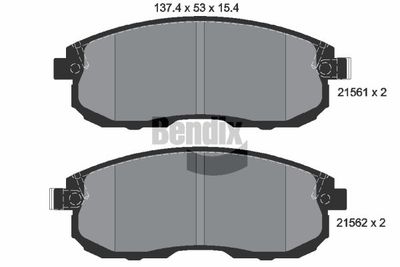 Комплект тормозных колодок, дисковый тормоз BENDIX Braking BPD1597 для NISSAN (DFAC) TIIDA
