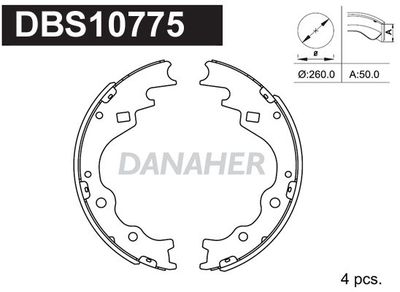 Комплект тормозных колодок DANAHER DBS10775 для KIA K2500