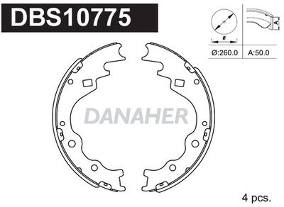 Комплект тормозных колодок DANAHER DBS10775 для KIA BONGO