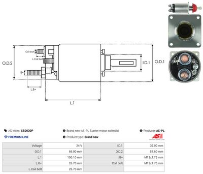 SOLENOID ELECTROMOTOR AS-PL SS0030P 3
