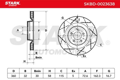 спирачен диск STARK SKBD-0023638