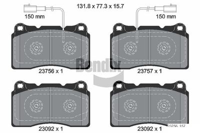 BENDIX Braking BPD2035 Тормозные колодки и сигнализаторы  для ALFA ROMEO GIULIETTA (940_) 1.4 BiFuel (940FXA1A, 940FXT1A)