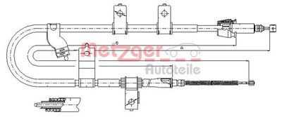 Тросик, cтояночный тормоз METZGER 17.2565 для HYUNDAI SANTA FE