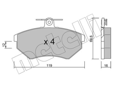 Комплект тормозных колодок, дисковый тормоз 22-0050-0