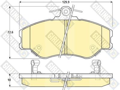 Комплект тормозных колодок, дисковый тормоз GIRLING 6130891 для HYUNDAI GRACE