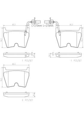 Sada brzdových destiček, kotoučová brzda BREMBO P85078N