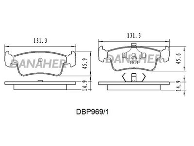 Комплект тормозных колодок, дисковый тормоз DANAHER DBP969/1 для SUZUKI SAMURAI