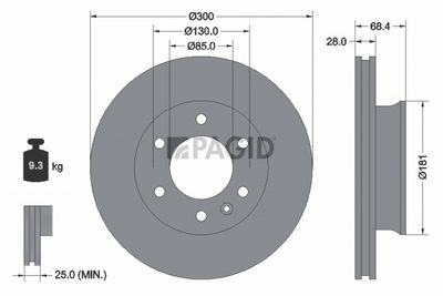 Tarcza hamulcowa PAGID 59432NC
