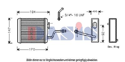Теплообменник, отопление салона AKS DASIS 059009N для BMW 7