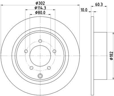 Тормозной диск HELLA 8DD 355 115-491 для CHRYSLER SEBRING