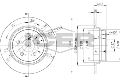 спирачен диск ICER 78BD0413-2