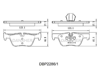 Комплект тормозных колодок, дисковый тормоз DANAHER DBP2286/1 для SYM JOYMAX