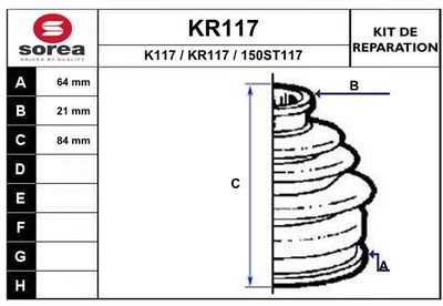 EAI KR117 Пыльник шруса  для DAIHATSU TERIOS (Дайхатсу Териос)