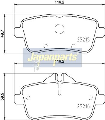 JAPANPARTS Stabdžių trinkelių rinkinys, diskinis stabdys