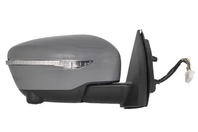 Zijspiegel Rechts (elektrisch, in reliëf, met verwarming, assistent rijstrookverandering, under-coated, elektrisch opklapbaar, met indicator) past: NISSAN QASHQAI II J11 11.13-03.21