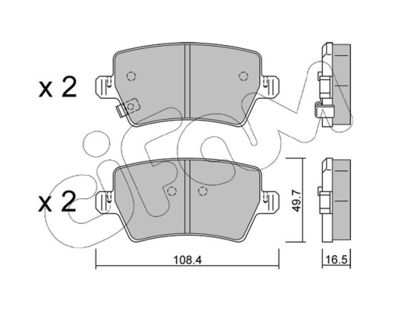 Комплект тормозных колодок, дисковый тормоз CIFAM 822-1287-0 для CHERY TIGGO