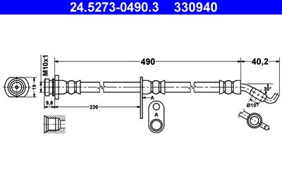 Тормозной шланг ATE 24.5273-0490.3 для SUZUKI SWIFT