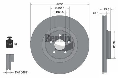спирачен диск BENDIX Braking BDS2279HC