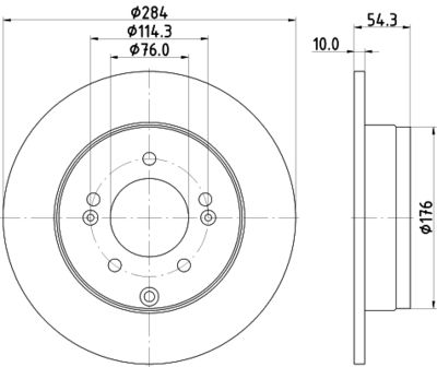 Тормозной диск HELLA 8DD 355 128-841 для HYUNDAI GRANDEUR