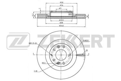Тормозной диск ZEKKERT BS-5746 для MAZDA CX-9
