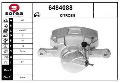 STARTCAR 6484088 Тормозной суппорт для CITROËN C-ELYSEE (DD_) 1.6 BlueHDi 100