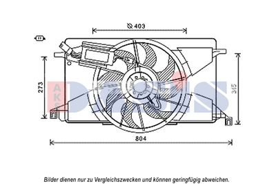Вентилятор, охлаждение двигателя AKS DASIS 098128N для FORD GRAND