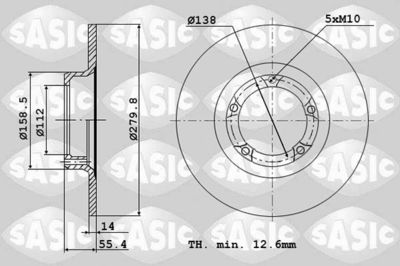 Тормозной диск SASIC 2464694J для PEUGEOT J9