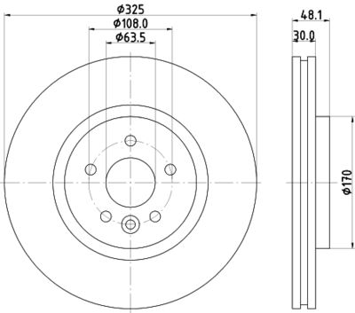 HELLA 8DD 355 133-841 Тормозные диски  для JAGUAR XF (Ягуар Xф)