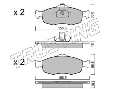 Комплект тормозных колодок, дисковый тормоз TRUSTING 148.0 для FORD SCORPIO