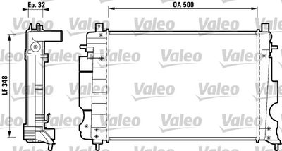 Радиатор, охлаждение двигателя VALEO 732122 для SAAB 9-3