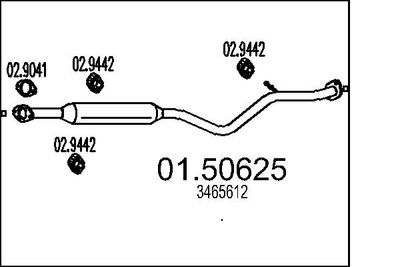 Средний глушитель выхлопных газов MTS 01.50625 для FORD USA PROBE