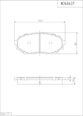 Комплект тормозных колодок, дисковый тормоз NPS M360A37 для ISUZU IMPULSE