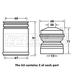 FIRST LINE FPK7027 Комплект пыльника и отбойника амортизатора  для BMW 7 (Бмв 7)
