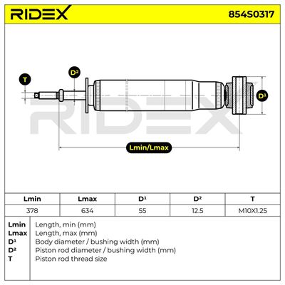 амортисьор RIDEX 854S0317