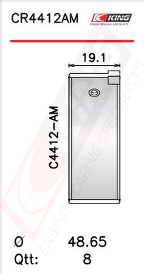 Черупка на биелен лагер KING CR4412AM 020