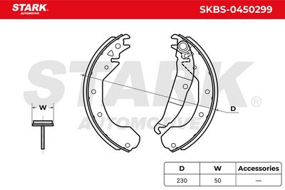 комплект спирачна челюст STARK SKBS-0450299