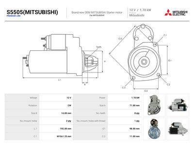 Starteris AS-PL S5505(MITSUBISHI)