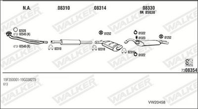 SISTEM DE ESAPAMENT WALKER VW20458