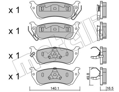 Комплект тормозных колодок, дисковый тормоз 22-0570-0