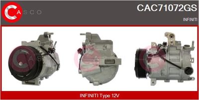 Компрессор, кондиционер CASCO CAC71072GS для INFINITI G