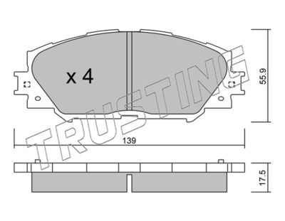 Комплект тормозных колодок, дисковый тормоз TRUSTING 763.0 для SUBARU TREZIA