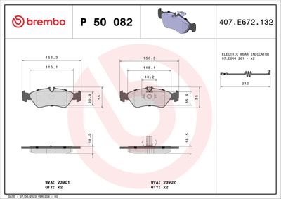 BREMBO Remblokkenset, schijfrem PRIME LINE (P 50 082)