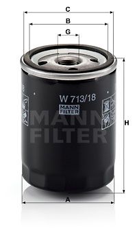 MANN-FILTER W 713/18 Масляний фільтр для ROVER (Ровер)