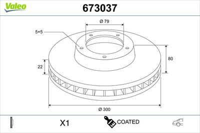 Tarcza hamulcowa VALEO 673037